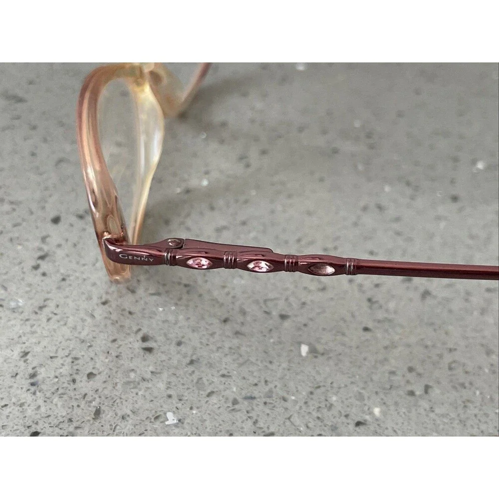 Genny Eyeglasses Frames ONLY 336-B 9445 53-16-135 Full rim pink clear